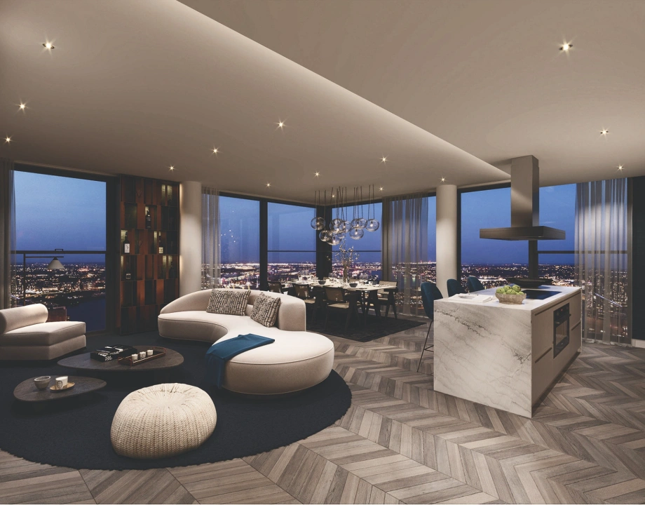DIAMOND TOWERS 台北之星，頂樓樓中樓 PENTHOUSE，開價 10 億。